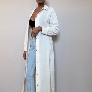 Vintage Loll Ease Lou Creme and  Silver Lurex Dress